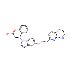 O=C(O)C[C@@H](c1ccccc1)n1ccc2cc(OCCc3ccc4c(n3)NCCC4)ccc21 ZINC000028470652