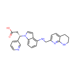 O=C(O)C[C@@H](c1cccnc1)n1ccc2c(NCc3ccc4c(n3)NCCC4)cccc21 ZINC000028707422