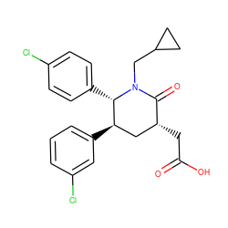 O=C(O)C[C@@H]1C[C@@H](c2cccc(Cl)c2)[C@H](c2ccc(Cl)cc2)N(CC2CC2)C1=O ZINC000095605905