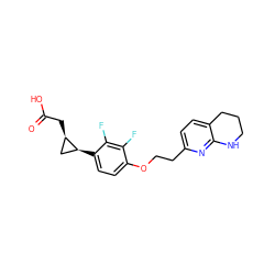 O=C(O)C[C@@H]1C[C@@H]1c1ccc(OCCc2ccc3c(n2)NCCC3)c(F)c1F ZINC000028648145