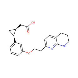 O=C(O)C[C@@H]1C[C@@H]1c1cccc(OCCc2ccc3c(n2)NCCC3)c1 ZINC000028648214