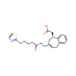 O=C(O)C[C@@H]1CC(CNC(=O)CCCNc2nccs2)=CCc2ccccc21 ZINC000013819497