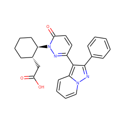 O=C(O)C[C@@H]1CCCC[C@H]1n1nc(-c2c(-c3ccccc3)nn3ccccc23)ccc1=O ZINC000029570076