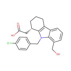 O=C(O)C[C@@H]1CCCc2c1n(Cc1ccc(Cl)cc1)c1c(CO)cccc21 ZINC000036190340