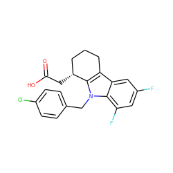 O=C(O)C[C@@H]1CCCc2c1n(Cc1ccc(Cl)cc1)c1c(F)cc(F)cc21 ZINC000003795629