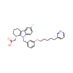 O=C(O)C[C@@H]1CCCc2c1n(Cc1cccc(OCCCCCc3cccnc3)c1)c1ccc(F)cc21 ZINC000028094334