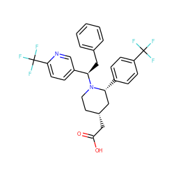 O=C(O)C[C@@H]1CCN([C@H](Cc2ccccc2)c2ccc(C(F)(F)F)nc2)[C@H](c2ccc(C(F)(F)F)cc2)C1 ZINC000049762554