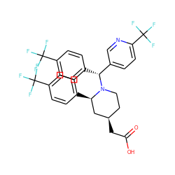 O=C(O)C[C@@H]1CCN([C@H](c2ccc(C(F)(F)F)cc2)c2ccc(C(F)(F)F)nc2)[C@H](c2ccc(C(F)(F)F)cc2)C1 ZINC000049746587