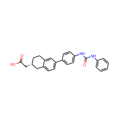 O=C(O)C[C@@H]1CCc2cc(-c3ccc(NC(=O)Nc4ccccc4)cc3)ccc2C1 ZINC000150226150