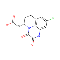 O=C(O)C[C@@H]1CCc2cc(Cl)cc3[nH]c(=O)c(=O)n1c23 ZINC000029331656