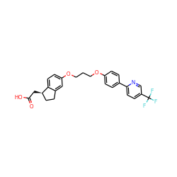 O=C(O)C[C@@H]1CCc2cc(OCCCOc3ccc(-c4ccc(C(F)(F)F)cn4)cc3)ccc21 ZINC000014977102