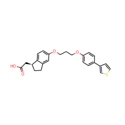 O=C(O)C[C@@H]1CCc2cc(OCCCOc3ccc(-c4ccsc4)cc3)ccc21 ZINC000014977075