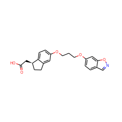 O=C(O)C[C@@H]1CCc2cc(OCCCOc3ccc4cnoc4c3)ccc21 ZINC000014977235