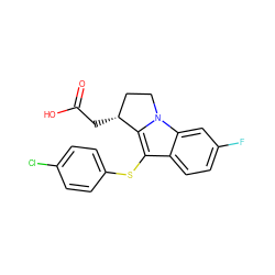 O=C(O)C[C@@H]1CCn2c1c(Sc1ccc(Cl)cc1)c1ccc(F)cc12 ZINC000006745293