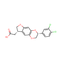 O=C(O)C[C@@H]1COc2cc3c(cc21)OC[C@@H](c1ccc(Cl)c(Cl)c1)O3 ZINC000096269846