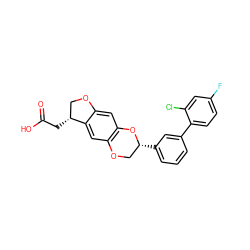 O=C(O)C[C@@H]1COc2cc3c(cc21)OC[C@@H](c1cccc(-c2ccc(F)cc2Cl)c1)O3 ZINC000096269856