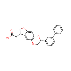 O=C(O)C[C@@H]1COc2cc3c(cc21)OC[C@@H](c1cccc(-c2ccccc2)c1)O3 ZINC000096269868