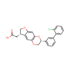 O=C(O)C[C@@H]1COc2cc3c(cc21)OC[C@@H](c1cccc(-c2ccccc2Cl)c1)O3 ZINC000096269871