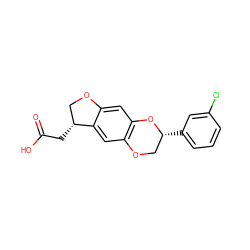 O=C(O)C[C@@H]1COc2cc3c(cc21)OC[C@@H](c1cccc(Cl)c1)O3 ZINC000096269848