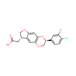 O=C(O)C[C@@H]1COc2cc3c(cc21)OC[C@H](c1ccc(Cl)c(Cl)c1)O3 ZINC000096269845