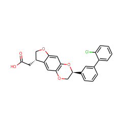 O=C(O)C[C@@H]1COc2cc3c(cc21)OC[C@H](c1cccc(-c2ccccc2Cl)c1)O3 ZINC000096269870