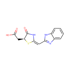 O=C(O)C[C@@H]1S/C(=C/c2nc3ccccc3[nH]2)NC1=O ZINC000103234165