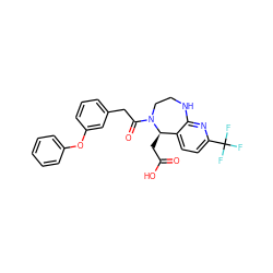 O=C(O)C[C@@H]1c2ccc(C(F)(F)F)nc2NCCN1C(=O)Cc1cccc(Oc2ccccc2)c1 ZINC000103266009