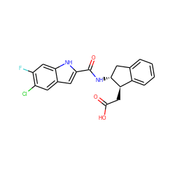 O=C(O)C[C@@H]1c2ccccc2C[C@H]1NC(=O)c1cc2cc(Cl)c(F)cc2[nH]1 ZINC000049034709