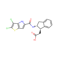 O=C(O)C[C@@H]1c2ccccc2C[C@H]1NC(=O)c1cc2sc(Cl)c(Cl)c2[nH]1 ZINC000035932936