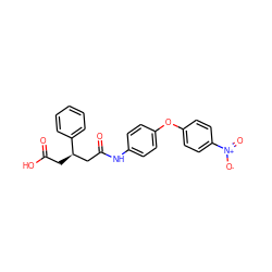 O=C(O)C[C@H](CC(=O)Nc1ccc(Oc2ccc([N+](=O)[O-])cc2)cc1)c1ccccc1 ZINC000217063310