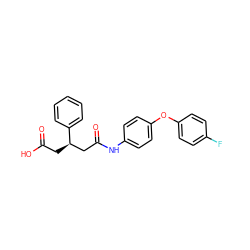 O=C(O)C[C@H](CC(=O)Nc1ccc(Oc2ccc(F)cc2)cc1)c1ccccc1 ZINC000217054496