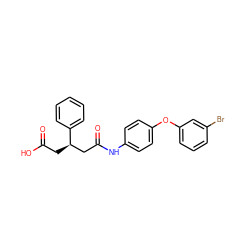 O=C(O)C[C@H](CC(=O)Nc1ccc(Oc2cccc(Br)c2)cc1)c1ccccc1 ZINC000217063070