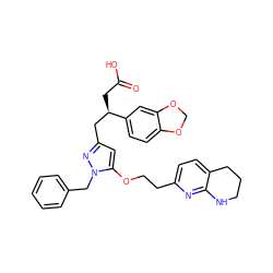 O=C(O)C[C@H](Cc1cc(OCCc2ccc3c(n2)NCCC3)n(Cc2ccccc2)n1)c1ccc2c(c1)OCO2 ZINC000036269221