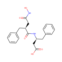 O=C(O)C[C@H](Cc1ccccc1)NC(=O)[C@H](CC(=O)NO)Cc1ccccc1 ZINC000011688252