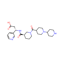 O=C(O)C[C@H](NC(=O)[C@@H]1CCCN(C(=O)C2CCN(C3CCNCC3)CC2)C1)c1cccnc1 ZINC000027626115