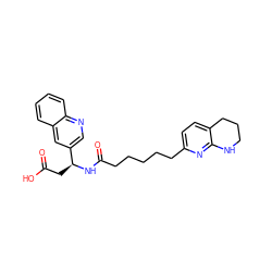 O=C(O)C[C@H](NC(=O)CCCCCc1ccc2c(n1)NCCC2)c1cnc2ccccc2c1 ZINC000013817638