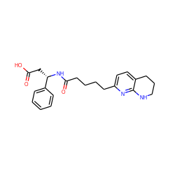 O=C(O)C[C@H](NC(=O)CCCCc1ccc2c(n1)NCCC2)c1ccccc1 ZINC000013860633