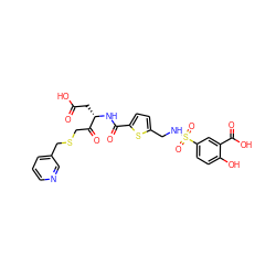 O=C(O)C[C@H](NC(=O)c1ccc(CNS(=O)(=O)c2ccc(O)c(C(=O)O)c2)s1)C(=O)CSCc1cccnc1 ZINC000014942816