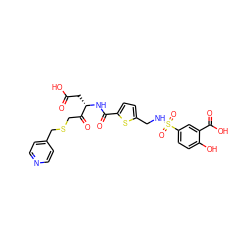 O=C(O)C[C@H](NC(=O)c1ccc(CNS(=O)(=O)c2ccc(O)c(C(=O)O)c2)s1)C(=O)CSCc1ccncc1 ZINC000014942817