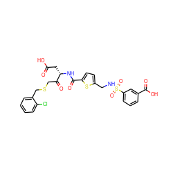 O=C(O)C[C@H](NC(=O)c1ccc(CNS(=O)(=O)c2cccc(C(=O)O)c2)s1)C(=O)CSCc1ccccc1Cl ZINC000014942812