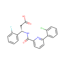 O=C(O)C[C@H](NC(=O)c1cccc(-c2ccccc2Cl)n1)c1ccccc1F ZINC000203335882