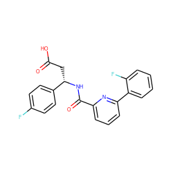 O=C(O)C[C@H](NC(=O)c1cccc(-c2ccccc2F)n1)c1ccc(F)cc1 ZINC000203338097