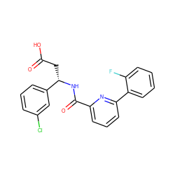 O=C(O)C[C@H](NC(=O)c1cccc(-c2ccccc2F)n1)c1cccc(Cl)c1 ZINC000203335872