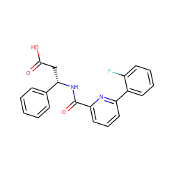 O=C(O)C[C@H](NC(=O)c1cccc(-c2ccccc2F)n1)c1ccccc1 ZINC000203339077