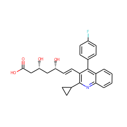 O=C(O)C[C@H](O)C[C@H](O)/C=C/c1c(C2CC2)nc2ccccc2c1-c1ccc(F)cc1 ZINC000001534965