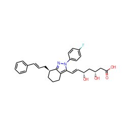 O=C(O)C[C@H](O)C[C@H](O)/C=C/c1c2c(nn1-c1ccc(F)cc1)[C@H](C/C=C/c1ccccc1)CCC2 ZINC000013834020