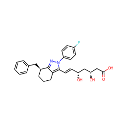 O=C(O)C[C@H](O)C[C@H](O)/C=C/c1c2c(nn1-c1ccc(F)cc1)[C@H](Cc1ccccc1)CCC2 ZINC000013833996