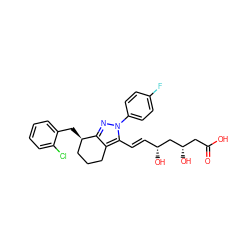 O=C(O)C[C@H](O)C[C@H](O)/C=C/c1c2c(nn1-c1ccc(F)cc1)[C@H](Cc1ccccc1Cl)CCC2 ZINC000013833998