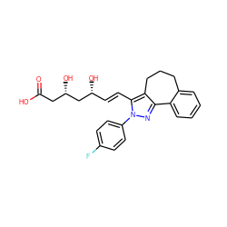 O=C(O)C[C@H](O)C[C@H](O)/C=C/c1c2c(nn1-c1ccc(F)cc1)-c1ccccc1CCC2 ZINC000013834023