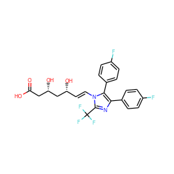 O=C(O)C[C@H](O)C[C@H](O)/C=C/n1c(C(F)(F)F)nc(-c2ccc(F)cc2)c1-c1ccc(F)cc1 ZINC000013833953